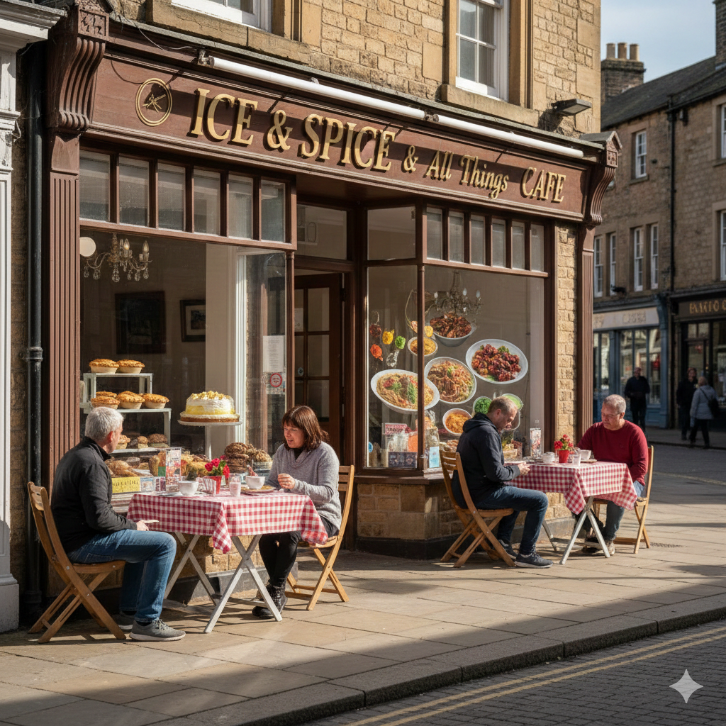 outside the ice and spice cafe