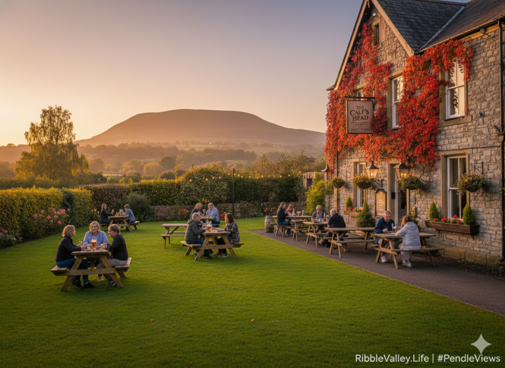 people in the garden of the calf's head