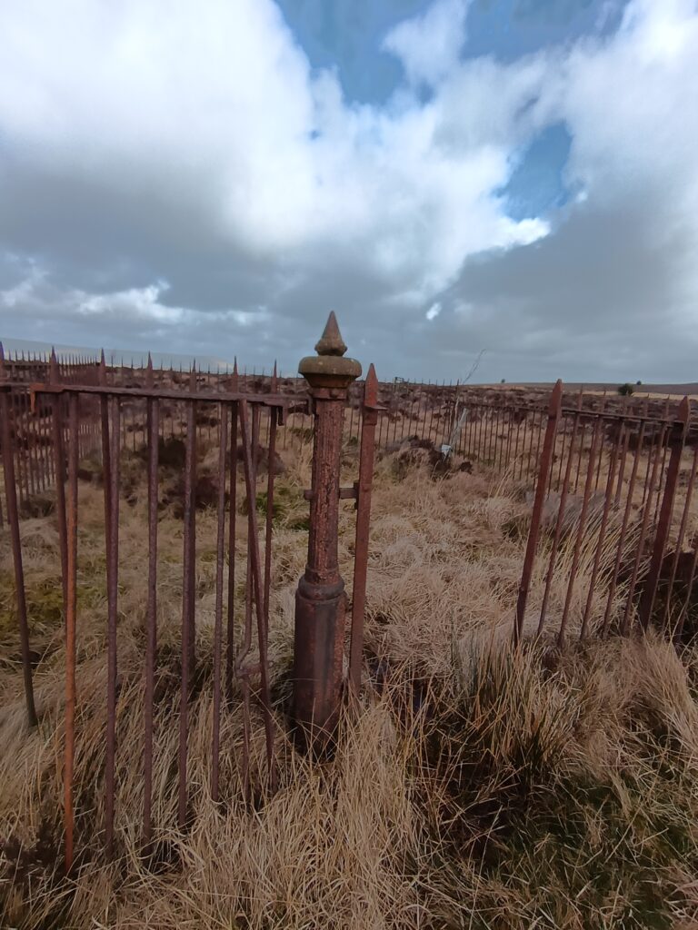 View of the ornate style iron pillar of the enclosure