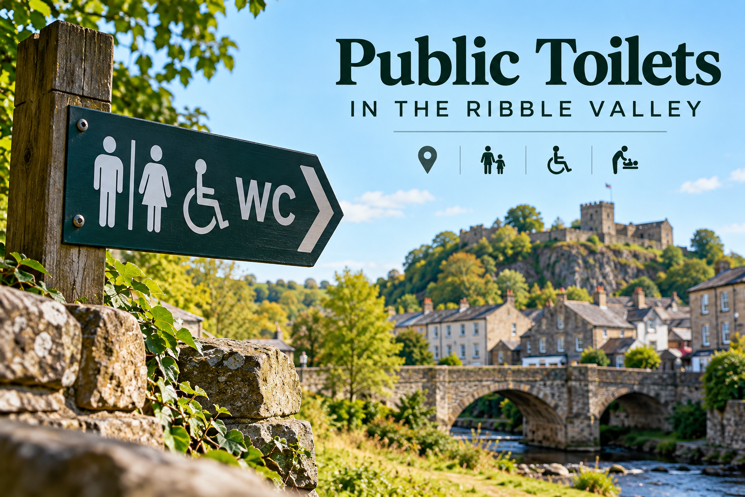 sign post showing the way to the public toilets